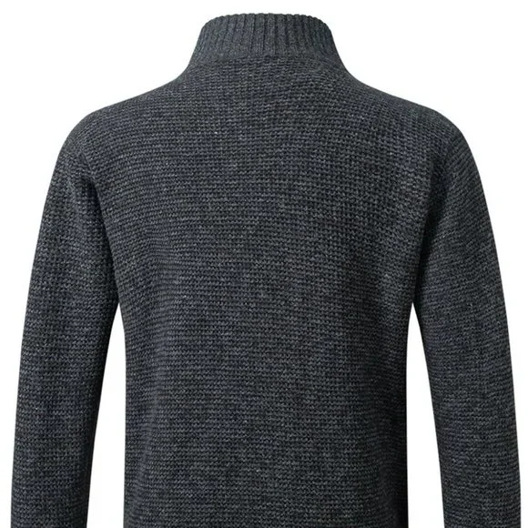 Black Mens Quilted Cardigan - Picture 3 of 7